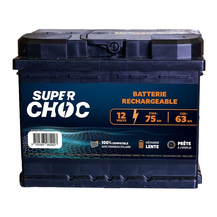 Batterie rechargeable 12V 75Ah SUPERCHOC