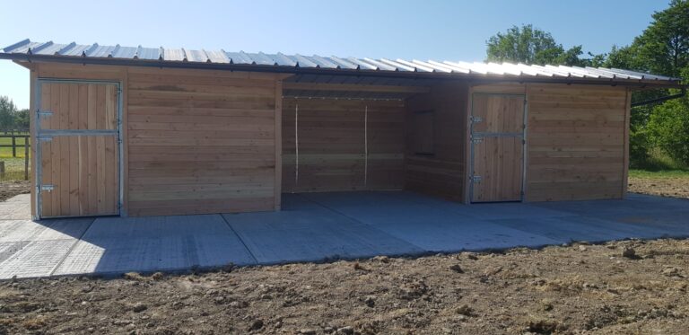 box avec abri chevaux bois Douglas