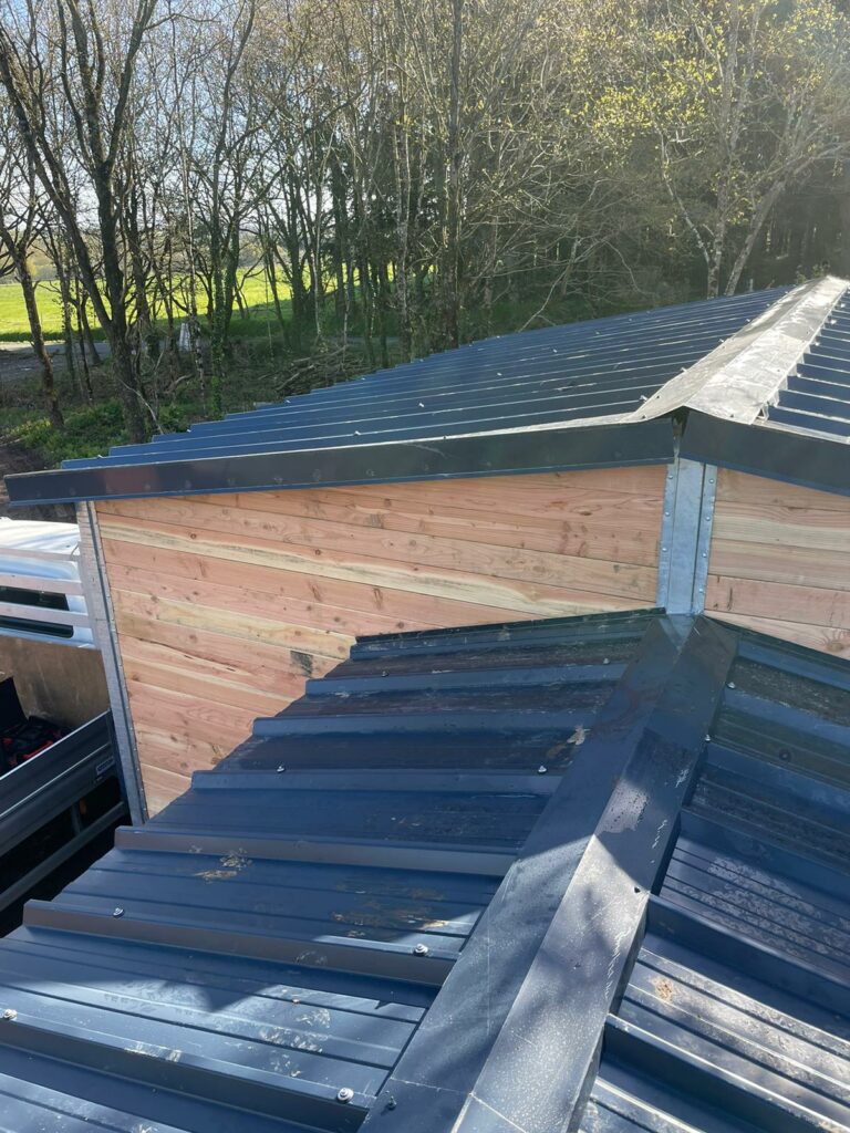 Détail faîtage pour abri bois