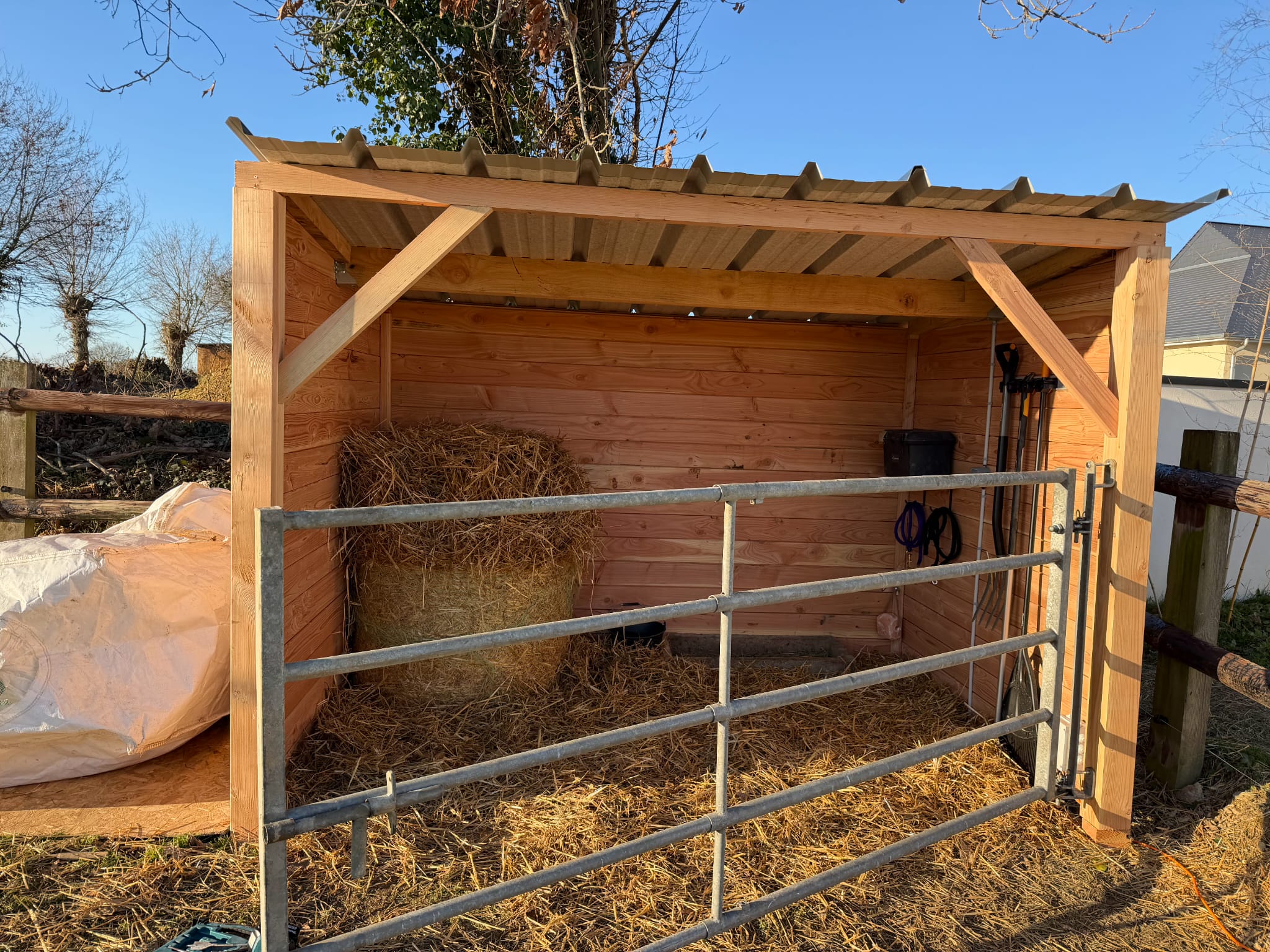 Abri en bois Douglas pour chèvre ou poneys