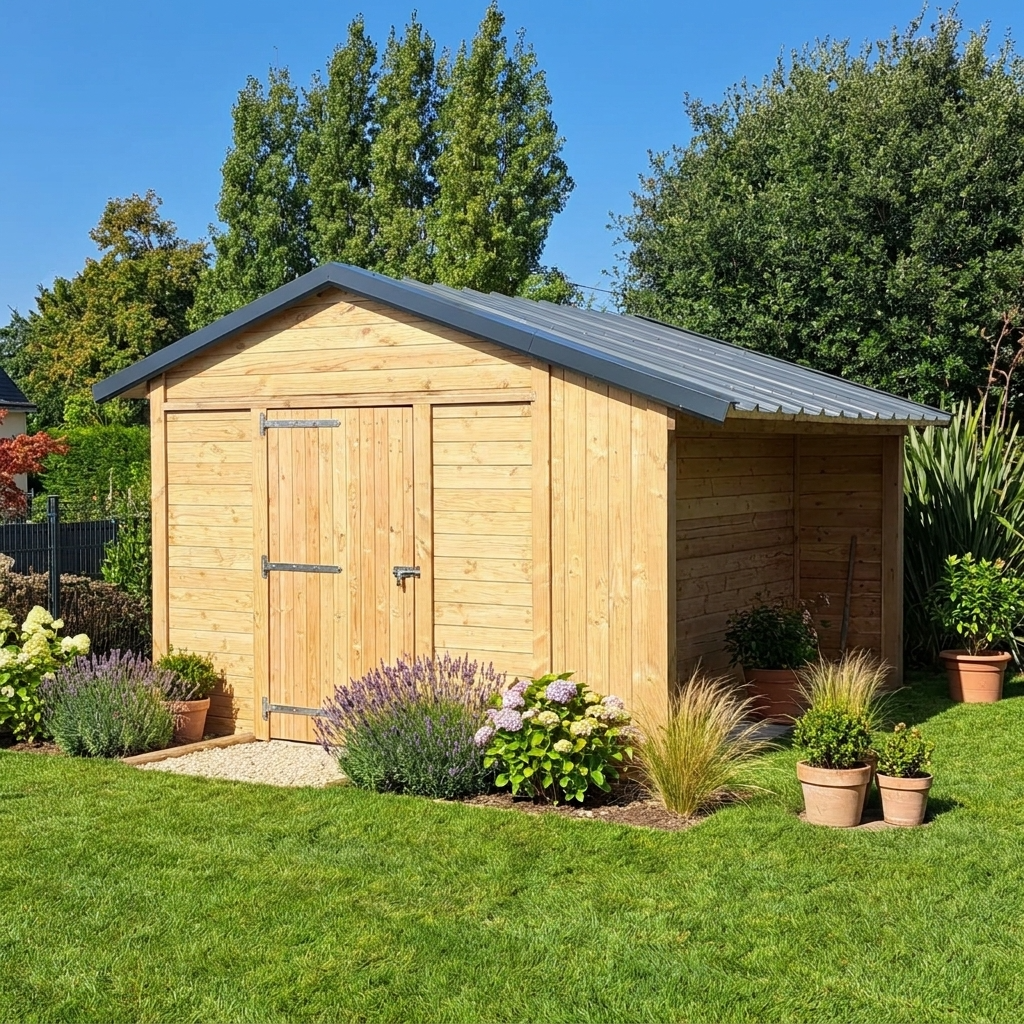 Abri de jardin en bois avec bûcher LCI Cheval