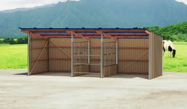 Abri 3 x 10 ECO avec râtelier central