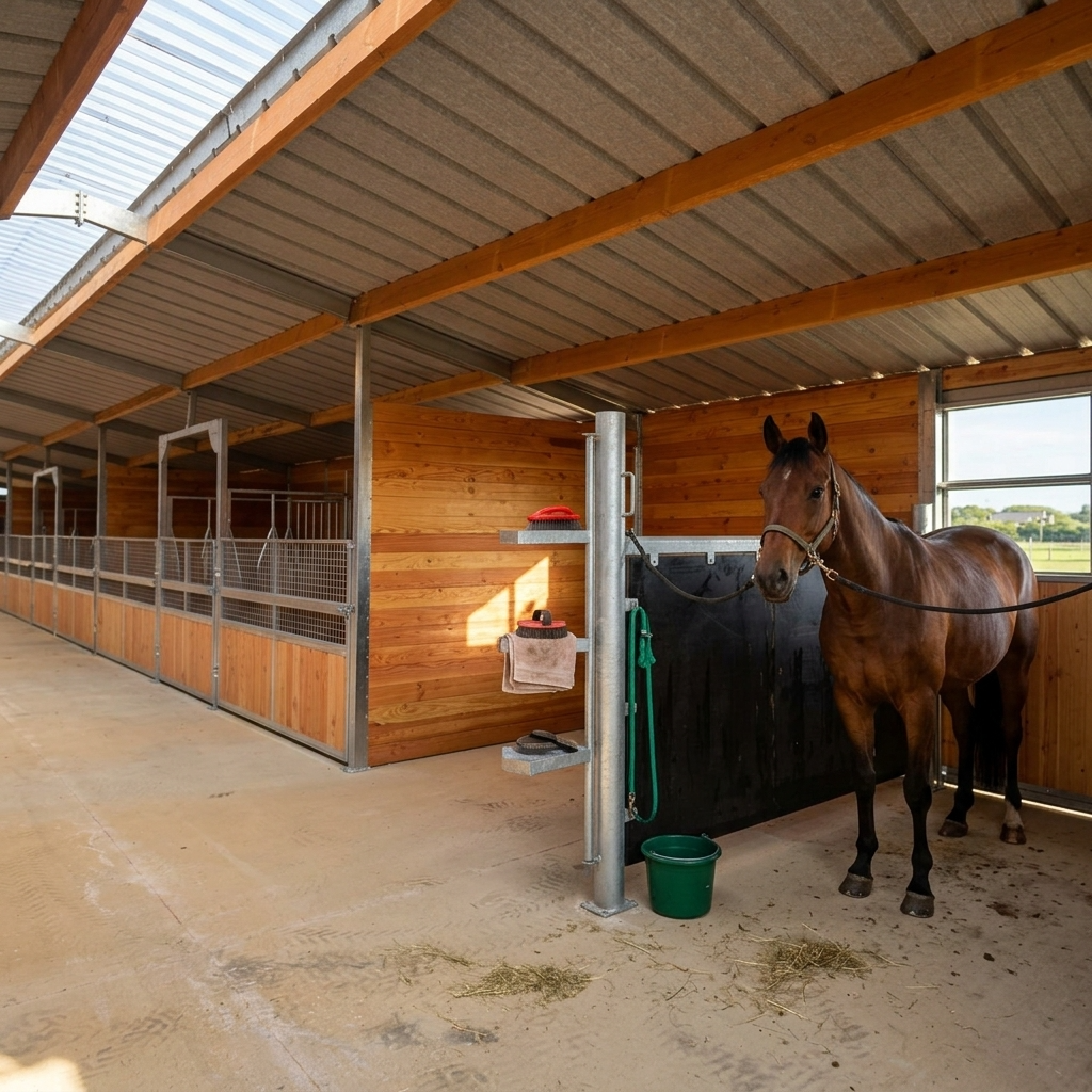 Barre se séparation de stalle pour chevaux