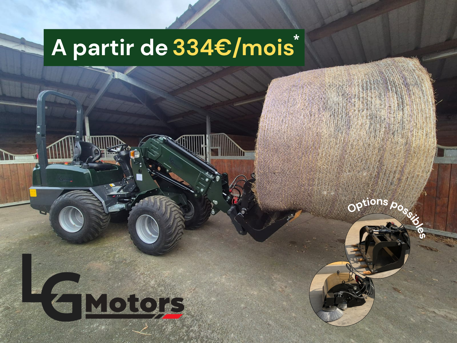 Mini-chargeuse, valet de ferme pour écuries.