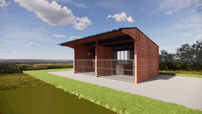 Barrière frontale transformant l’abri double en stabulation