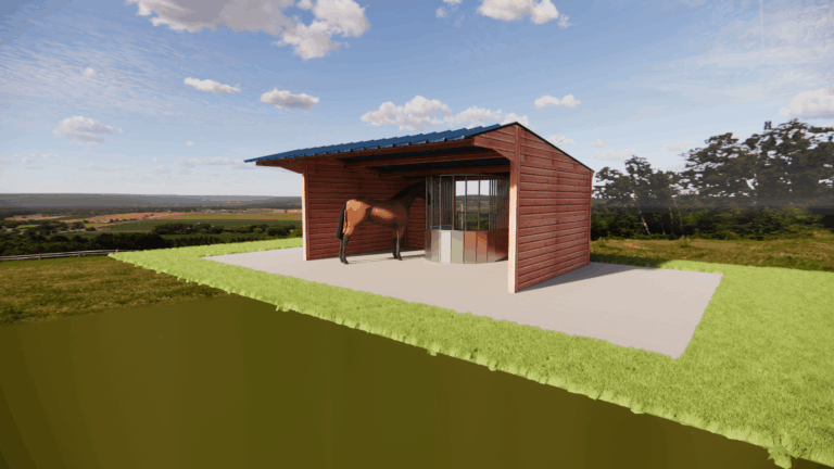 Abri chevaux nourrisseur circulaire