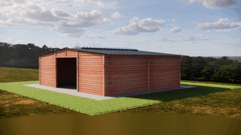 Grand abri chevaux 8×9 m type barn équestre LCI Cheval