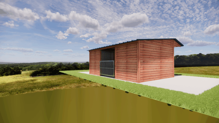 Abri chevaux nourrisseur circulaire