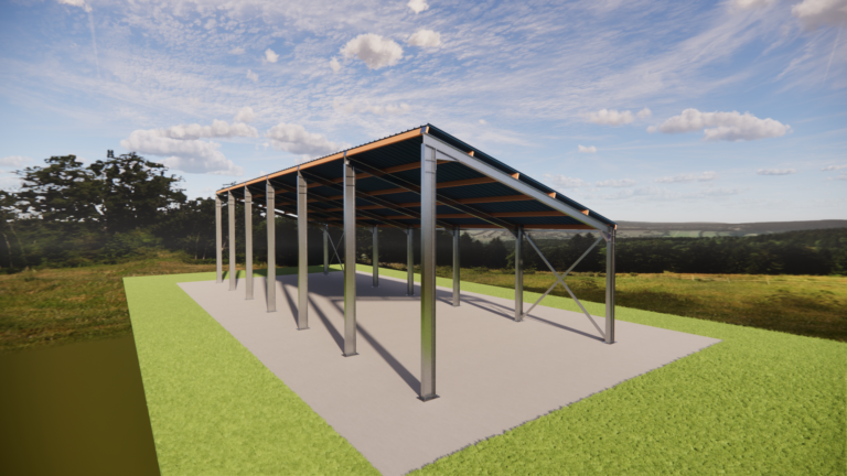 Charpente métallique pour bâtiment agricole et manège équestre, structure professionnelle robuste