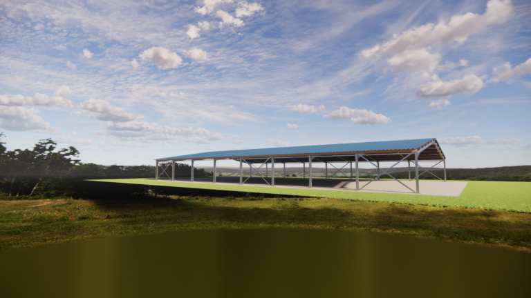 charpente métallique manège équestre 25 x 40m