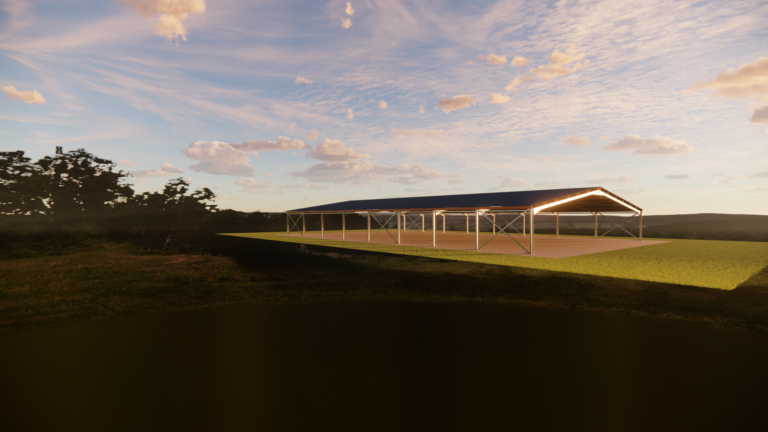 charpente métallique manège équestre 25 x 40m