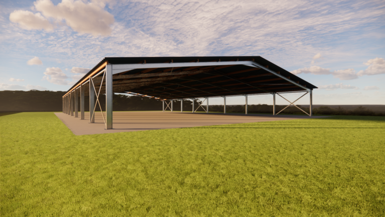 charpente métallique manège équestre 25 x 40m