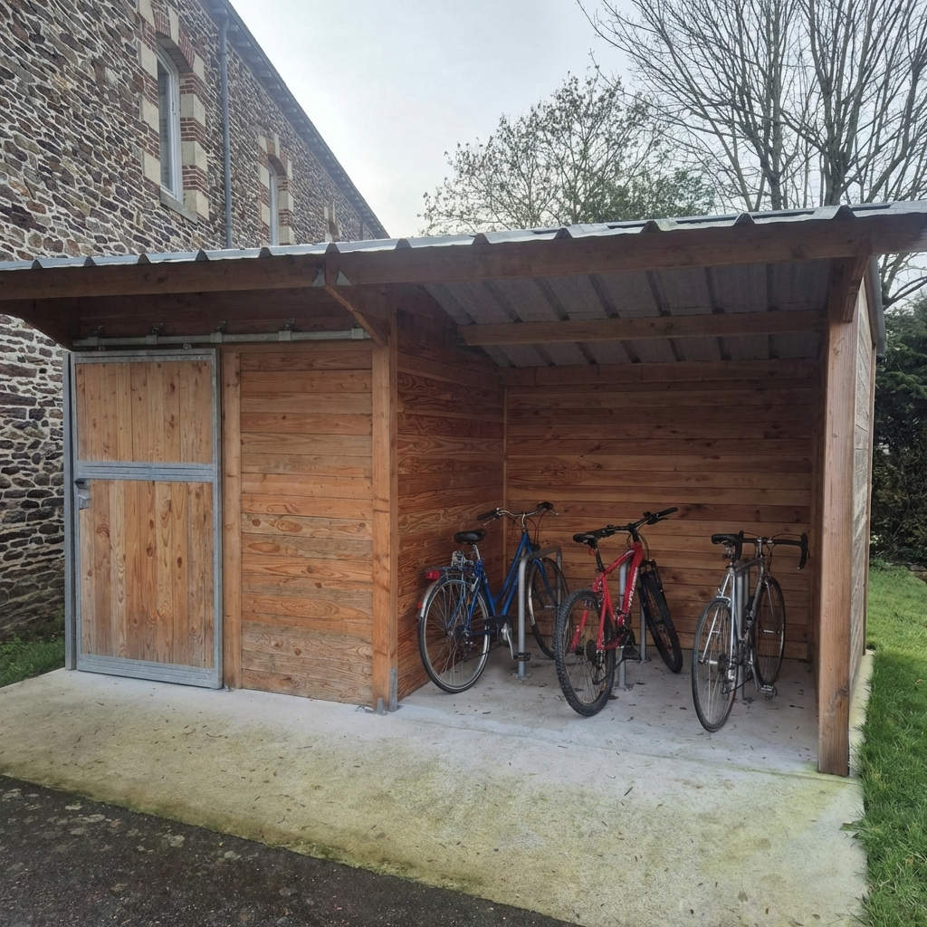 Local vélo en bois Douglas