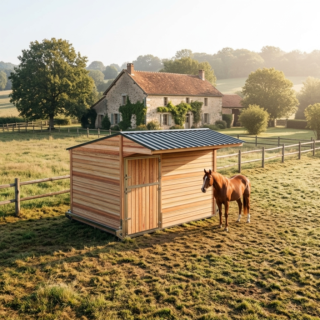Box déplaçable pour chevaux